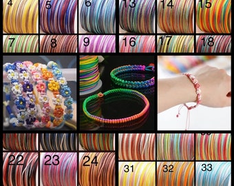 0.8 mm  Colorful Gradient Nylon Cord Thread Chinese Knot Macrame Cords Bracelet Braided String DIY Tassels Beading Shamballa String Rope