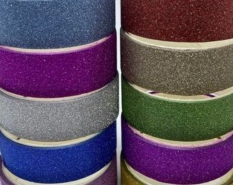 Glitter Washi Tape Colored Masking Tape Metallic Color DIY Craft Decorative Tapes for Arts Crafts Scrapbook Gift Wrapping Party Supplies.