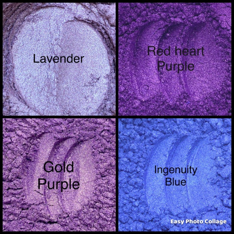 Shades of blue and purple mica powder,Soap Making, bath bombs,Make up, candle making, resin art etc image 7