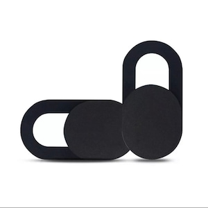 May include: Two black webcam covers, one with a sliding cover and one with a stick-on cover.