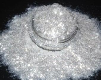 Cosmetic White Flakes Pigment Powder glitter for Nail Art, Makeup, Face, Epoxy Resin diy