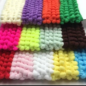 5 yards Pom Pom Trim Ball 11 mm MINI Pom pom Fringe Ribbon Sewing Lace Kintted Fabric Handmade Craft Accessories