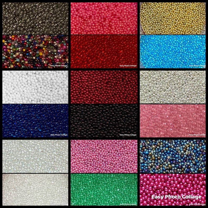 Transparent DIY 3D Nail Art Decoration Mini Glass Beads, Tiny Caviar …