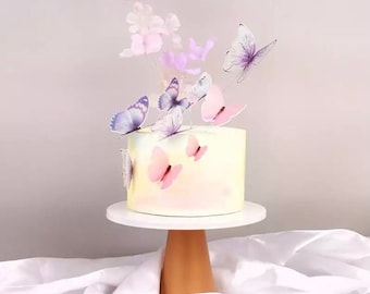 5 pcs Happy Birthday Cake Toppers, Cake Decoration,Butterfly Cake Topper For Wedding, Birthday Party, Baby Shower