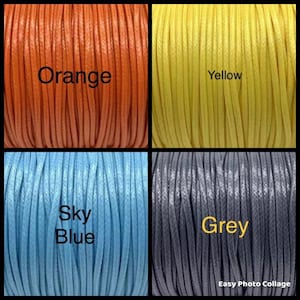 0.5mm,0.8mm, 1 mm, 1.5mm, 2 mm Waxed Cotton Cord String, Strap ,DIY woven bracelet necklace jewellery image 7