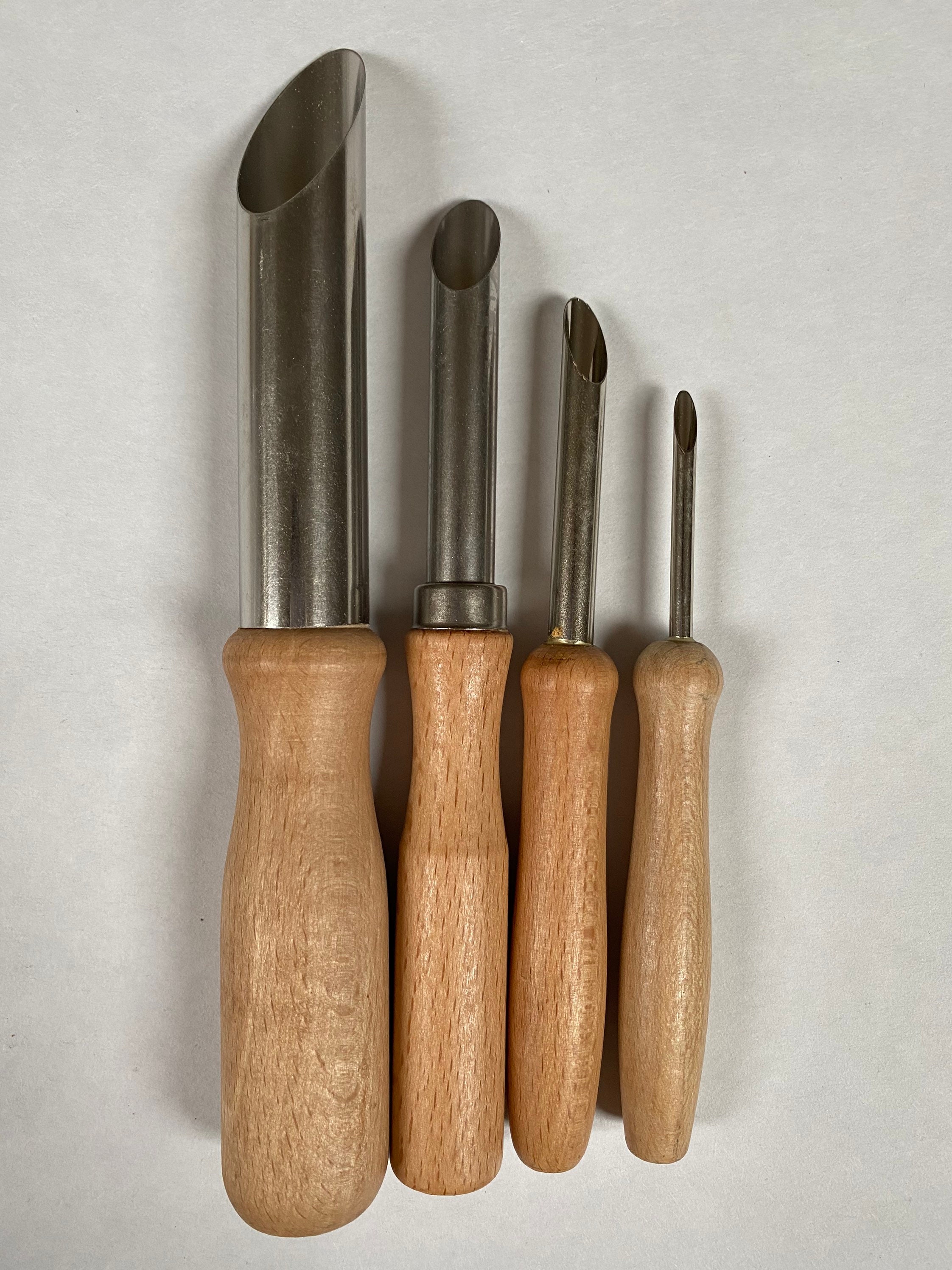 4 Strumenti Per Modellare L'Argilla – Punzoni Rotondi In Acciaio Inox Con Manico In Legno, Per Ceramica E Fai Da Te, Dimensioni Da 0,4 A 2,1 Cm