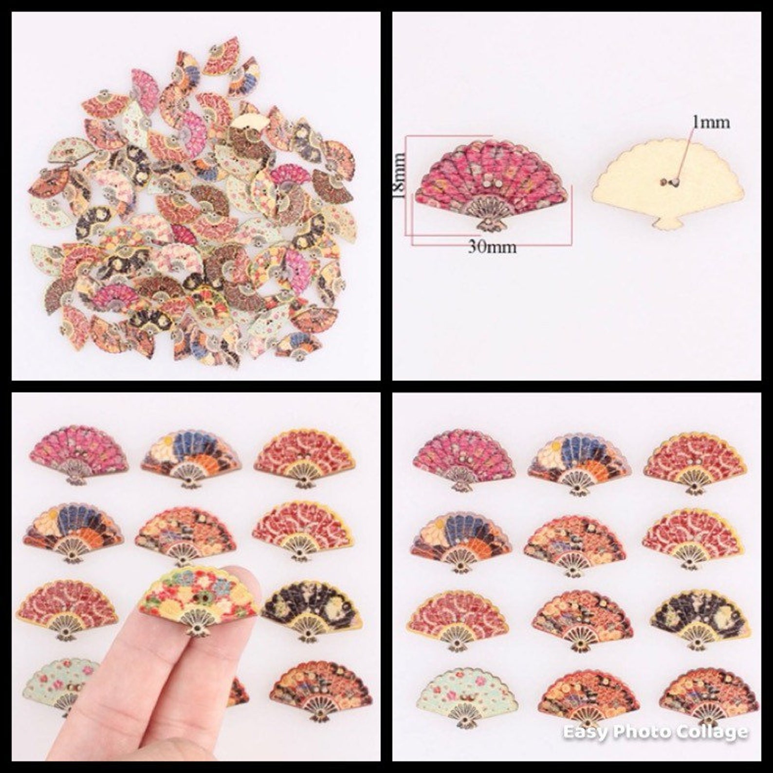 Retro Wood Buttons for Handmade Clothes 15-25mm | Asia Sell