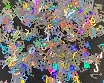 Laser Nail Art Glitter Sequins Alphabet Letter Design  ABC Shiny Tips For Nails, mobile, candle,resin Decoration 5g bag