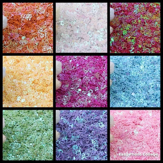 6mm Letters Character Loose Sequins for Crafts Glitter Paillettes  Scrapbooking Sequin Confetti Nail Arts Decoration 