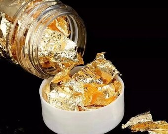 Edible Grade Gold Leaf Schabin Flakes 24K Gold Decorative Dishes Art Decorat f8 Edible Grade Gold Leaf Schabin Flakes 24K Gold Decorative Dishes Art Decorat f8