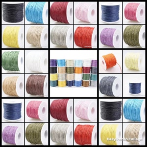 Waxed cotton Cord,String Strap DIY woven bracelet necklace jewelry accessories 1mm