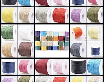 Waxed cotton Cord,String Strap DIY woven bracelet necklace jewelry accessories 1mm