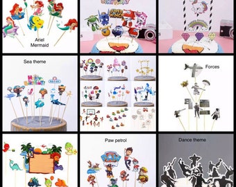 1set/pack cake toppers, birthdays, party, kids projects, favours, cartoon figures, Disney figures