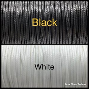 0.5mm,0.8mm, 1 mm, 1.5mm, 2 mm Waxed Cotton Cord String, Strap ,DIY woven bracelet necklace jewellery image 3