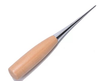Professional Cloth Awl Sewing Tool, leather Hole Punching, Wood Handle Awl Craft Stitching Leather Tool
