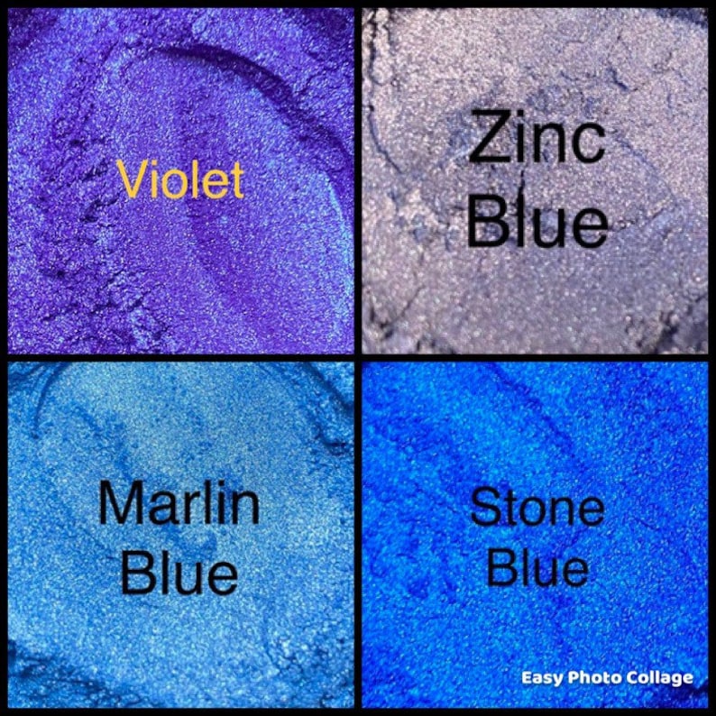 Shades of blue and purple mica powder,Soap Making, bath bombs,Make up, candle making, resin art etc image 4