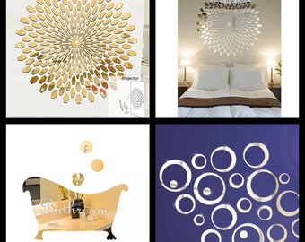 Etiqueta removible para pared de vinilo hexagonal con espejo 3d, calcomanía para decoración del hogar, arte artesanal, decoración del hogar, espejo artístico