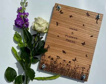 LARGE FLOWER PRESS - 33cm x 22cm (A4 Size) Beautifully Engraved Herb and Flower Press. Can be Personalised - Postage Included!