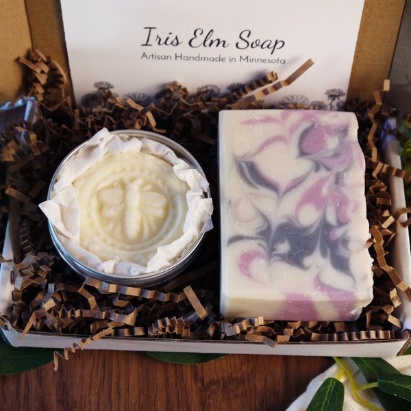 Handmade Soap and Beeswax Lotion Bar Gift Set - Made with Shea and Cocoa Butter, Artisan Handmade Gift Idea