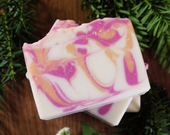 Honeysuckle Soap - Shea and Cocoa Butter Floral Soap, Vegan Palm Free Soap, Artisan Handmade Bar Soap, Spa Bath Gift, Cold Process Soap