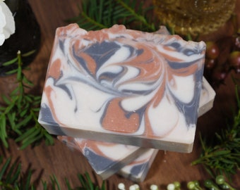 Amber Scented Soap - Shea Butter Soap, Vegan Cold Process Bar Soap, Handmade Olive Oil Coconut Oil Soap, Skincare Gift Idea