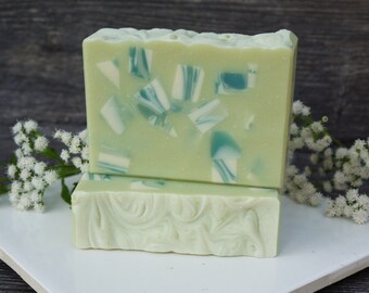 Agave Lime Soap - Vegan Handmade Soap Bar, Spa Bath and Hand Soap, Artisan Soap Gift Idea, Cocoa Shea Butter Soap, Palm Free