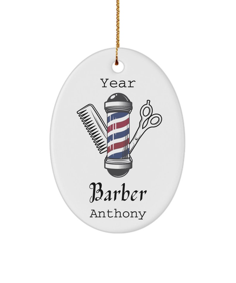 Personalized Barber Ornament, Barber Christmas Ornament, Personalized