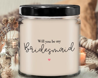 Bridesmaid Gift Candle, Will You Be My Bridesmaid Gift, Bridesmaid Proposal Candle, Thank You Wedding Gift, Wedding Favour Candle