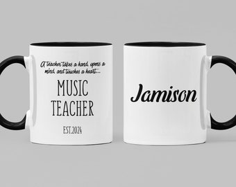 2024 New Music Teacher Mug, Gift For New Music Teacher, Personalized Custom Name Coffee Mug, Gift For Teacher, Appreciation Cup