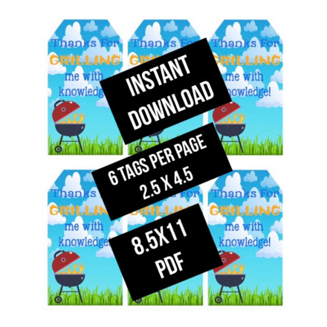 Thanks for Grilling Me With Knowledge Tag Digital Download Teacher