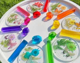 Butterfly Flowers Resin Disc Collection
