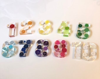 Button Resin Numbers 1-10