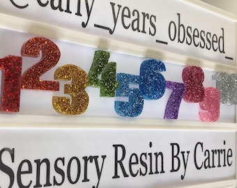 Glitter Sensory Resin Numbers