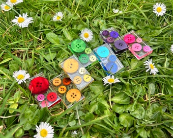 Rainbow Button Resin Tiles