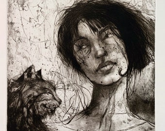 Incisione originale, stampa fine art, intaglio di Jake Muirhead