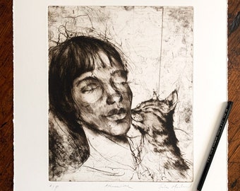Incisione originale, stampa fine art, intaglio di Jake Muirhead Athanasiou