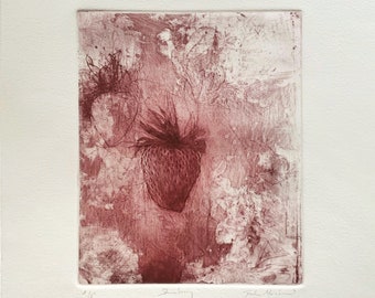 Original hand pulled etching. Intaglio print by Jake Muirhead. Contemporary art