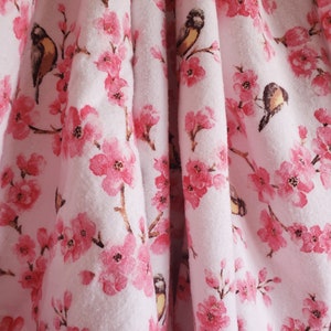 Floral Bird Receiving Blanket / bird swaddle / bird blanket / flower swaddle / flower blanket / baby bird blanket / baby bird swaddle /