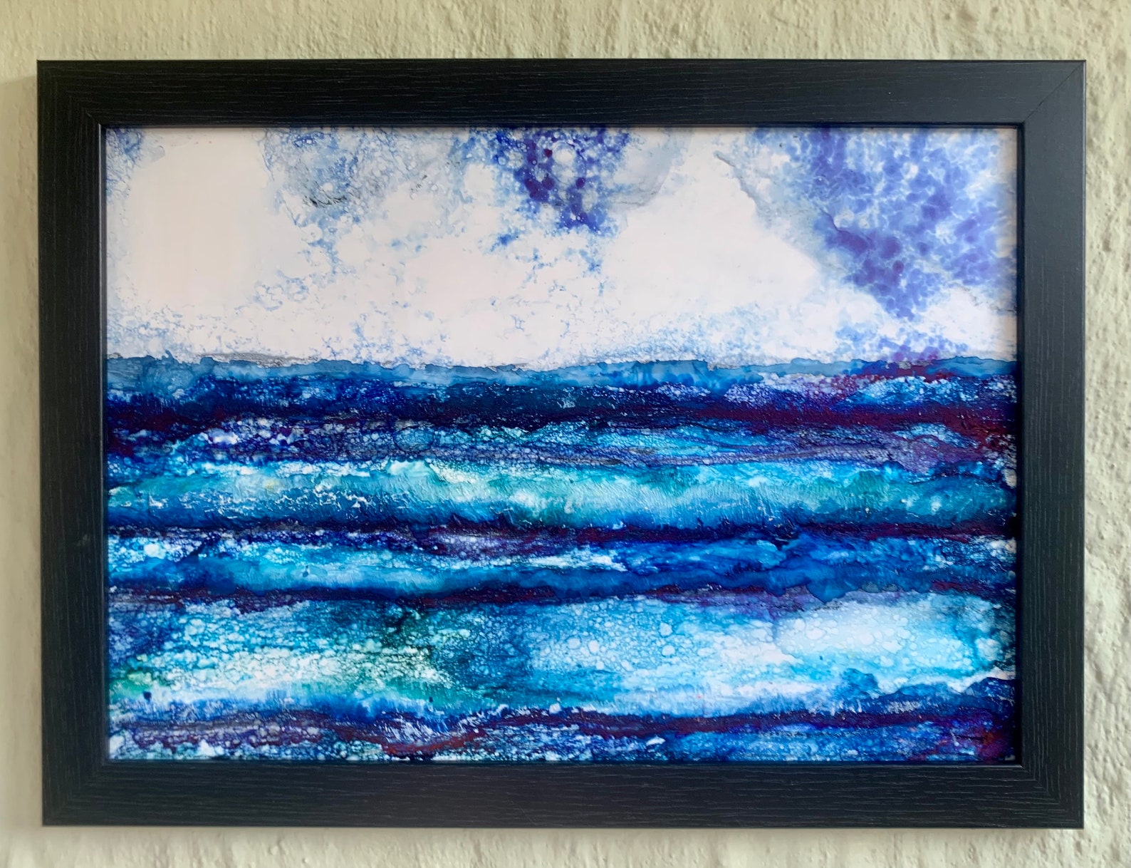 Original Mixed Media Ocean Waves Seascape A3 Etsy