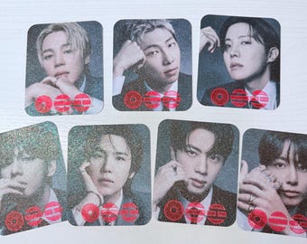 Holographic Glitter Photocards | Sparkle Kpop Inspired Fan Art Cards | Laminated Collector Cards | Gift for Kpop Fans