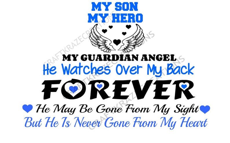 My Son My Hero My Guardian Angel He Watches Over My Back - Etsy
