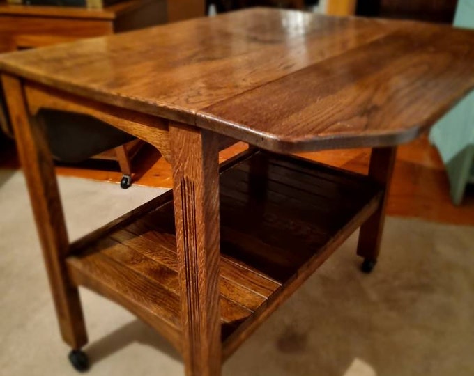 ber Vintage Oak Drop Leaf Table Etsy