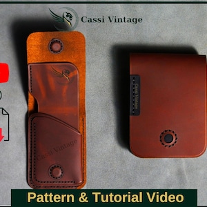 Mini billetera de cuero - Conjunto de patrones - Cartera de cuero DIY - Descarga de PDF - Cartera de cuero - Patrón de billetera con video