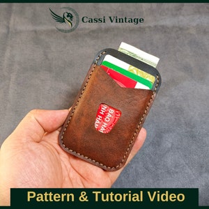 Leather Cardholder Pattern – Wallet Template – Leather DIY – Pdf Download - Wallet Pattern with video
