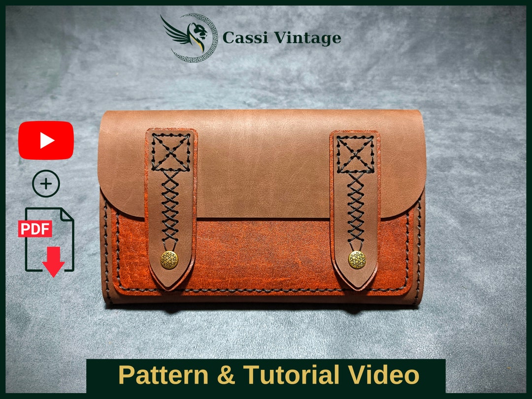 Leather Clutch Wallet Pattern Leather DIY Pdf Download Wallet