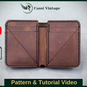 Mini Leather Wallet - Pattern Set - Leather DIY - Pdf Download - Leather Wallet- Wallet Pattern with video