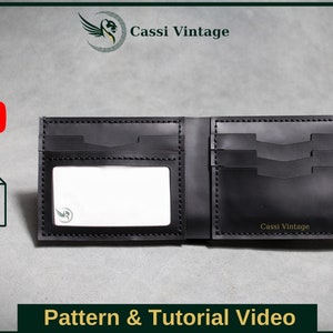 Leather bifold wallet pattern PDF, Leather DIY, PDF Download, Leather Wallet Pattern, Wallet Pattern, Wallet Template