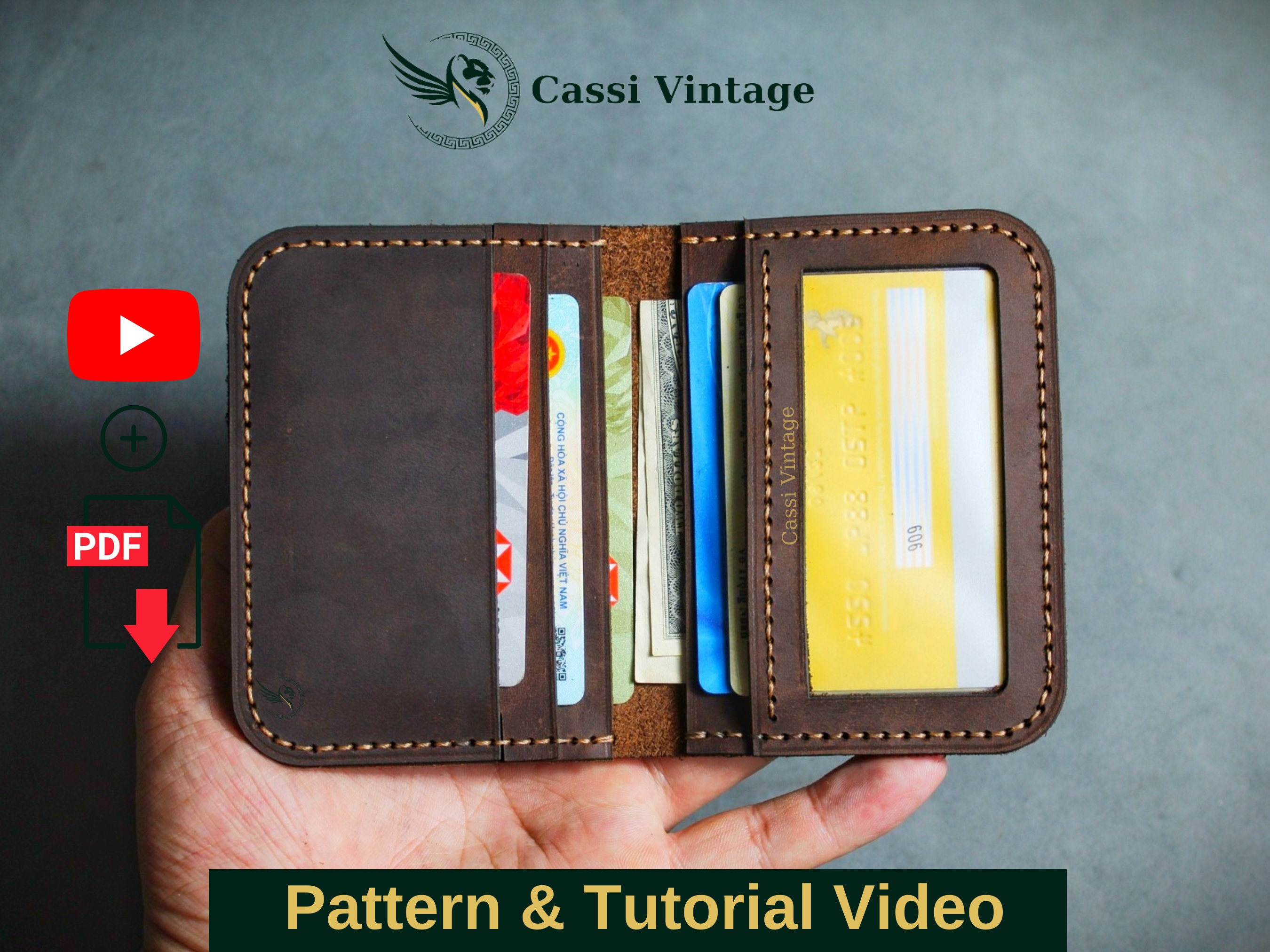 Leather Card Wallet Pattern PDF: DIY Double Wallet Template (A4) - Etsy