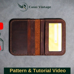 Leder Doppelkarte Brieftasche Muster PDF, Leder DIY, PDF Download, Leder Brieftasche Muster, Brieftasche Muster, Brieftasche Vorlage