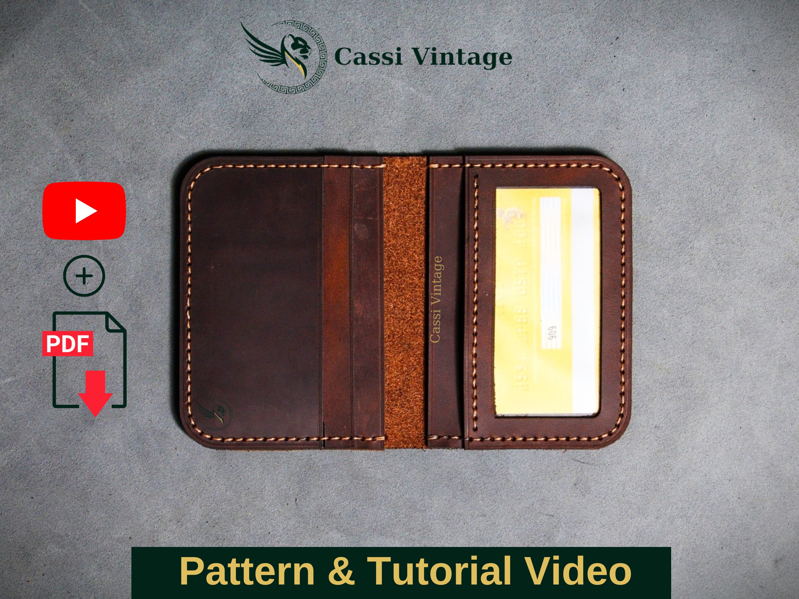 Leather Card Wallet Pattern PDF: DIY Double Wallet Template (A4) - Etsy
